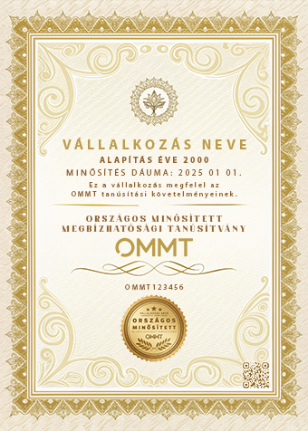 OMMT A4 Minősítési dokumentum minta